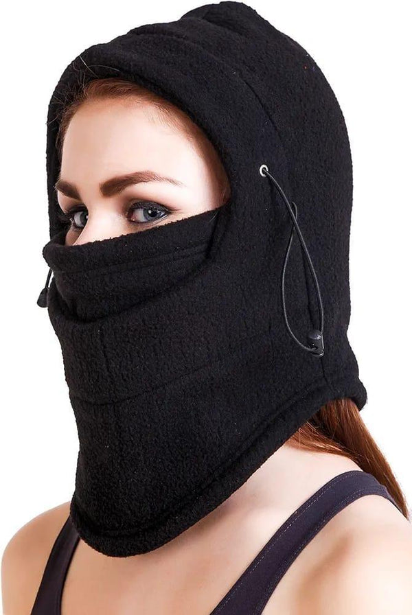 🎀 Black Fleece Facemask with Cap - Warm and Cozy 🎁