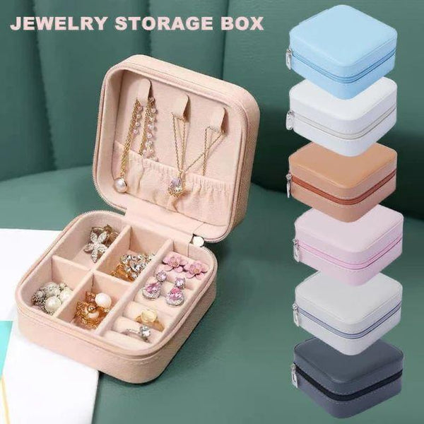 💎 Faux Leather Jewelry Storage Box – Travel Friendly & Elegant (Random Colors)