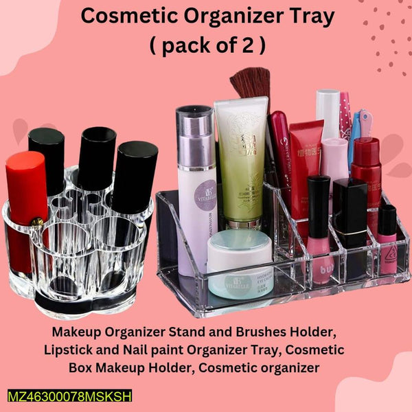 💄 2-in-1 Makeup & Lipstick Organizer – Premium Quality! ✨ - Pack of 2