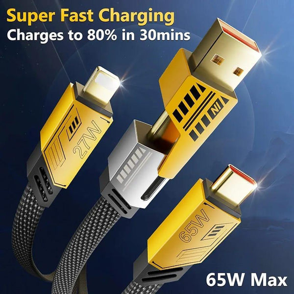 💻 4-in-1 Fast Charging Cable - Charge, Sync, and Connect with Ease! 🔌