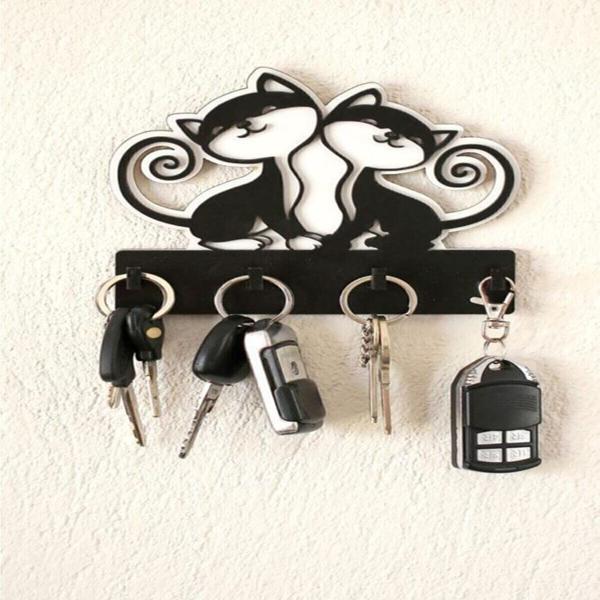 *Black MDF Wood Key Holder - Keep Your Keys Organized! 🔑🏠*