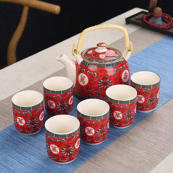 🍵 Chinese-Style Ceramic Tea Set - Share the Perfect Cup with Friends and Family! 👫 Pack of 7