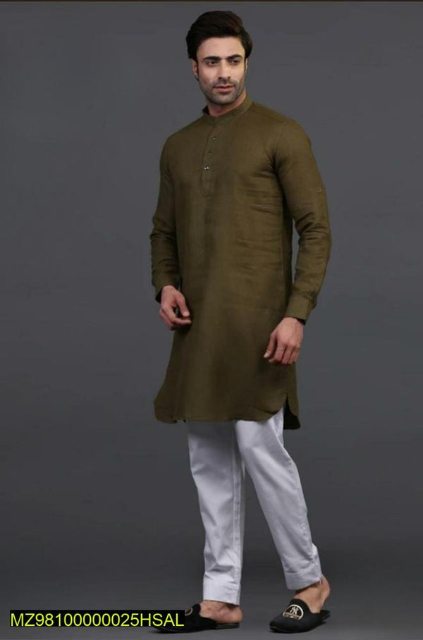 2 Pc 👕 Men's Cotton Kurta Pajama Set - Comfortable and Stylish! 👖