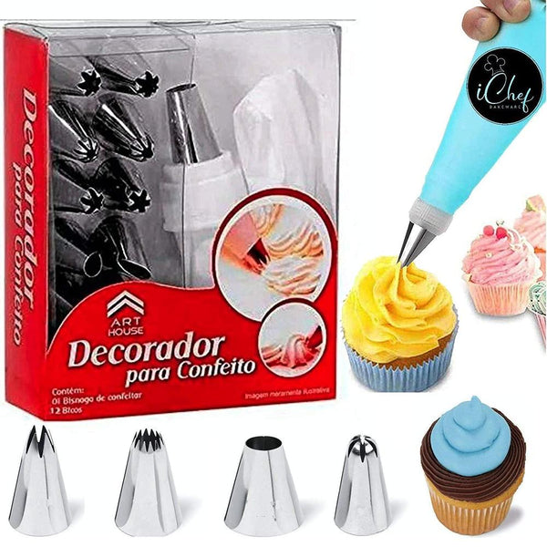 🎂 15-Piece Stainless Steel Nozzle Set - Unleash Your Baking Creativity! 🍰