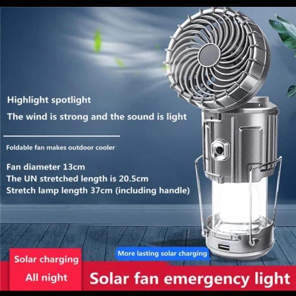 ☀️ Solar Fan Emergency Light - Stay Safe and Cool! 💡