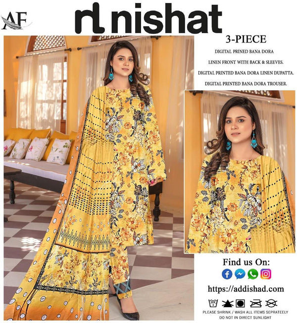 3 Pcs Digital-Print LINEN Suit - Brighten Up Your Wardrobe! 👗💛* Unstitched