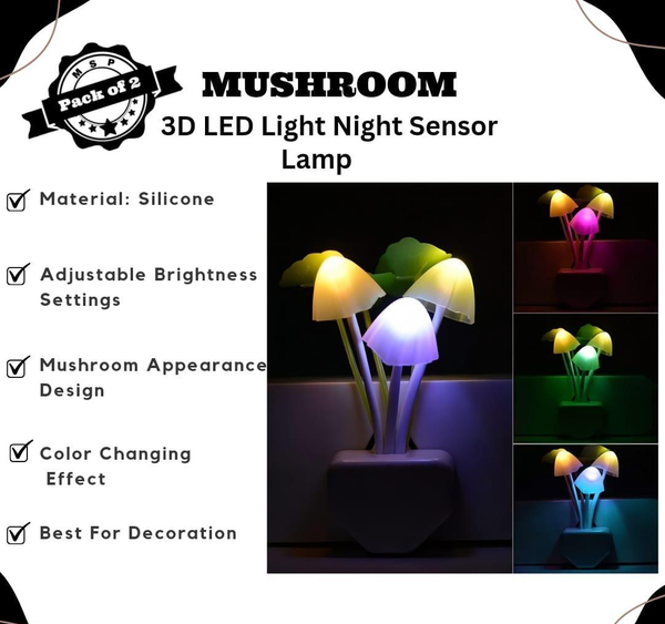 🌟 Mushroom LED Night Light - Color Changing Fun 🌈